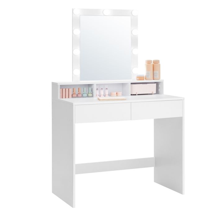 ALMIKO Dressing Table with Mirror and Lights - White