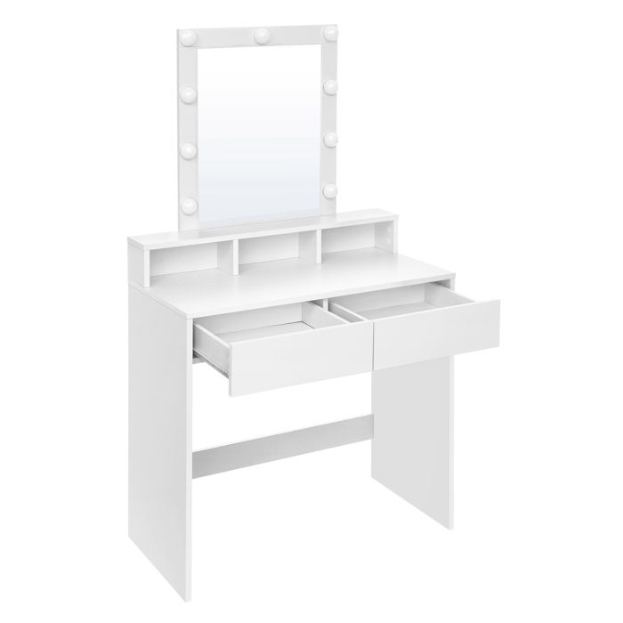 ALMIKO Dressing Table with Lighted Mirror - White