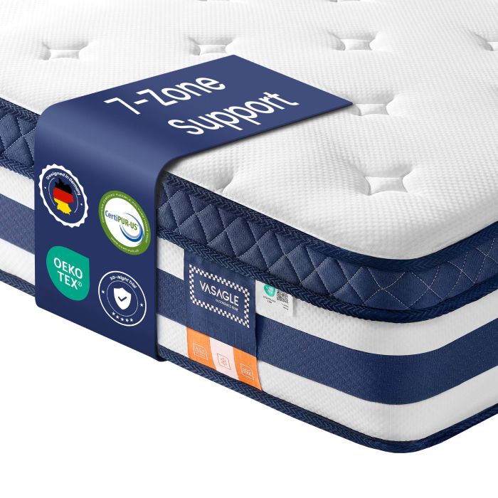 ARBEGU Single Pocket Sprung Memory Foam Mattress - Blue