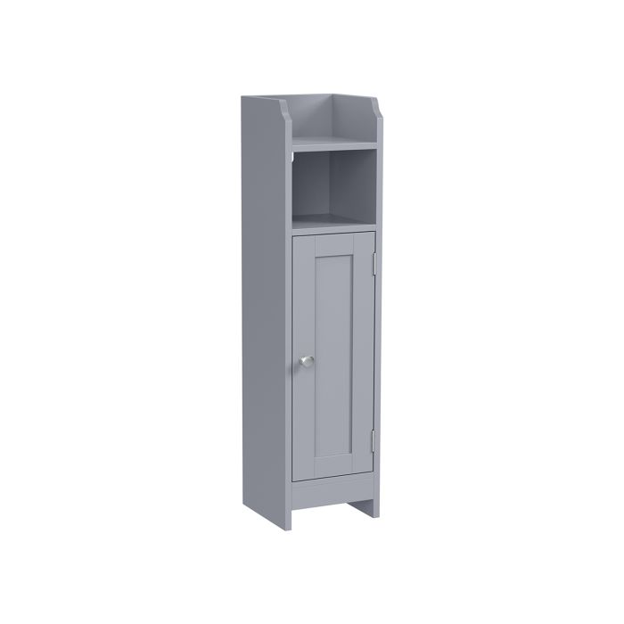Freestanding Slim Bathroom Cabinet with Door and Shelves
