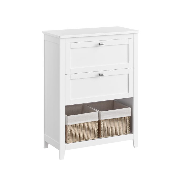 Bathroom Cabinet with 2 Drawers and 2 Baskets Cloud White