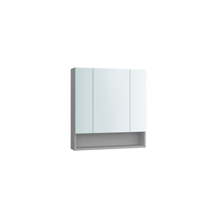 Mirror Cabinet - GRASO Bathroom Wall Mounted Dove Grey