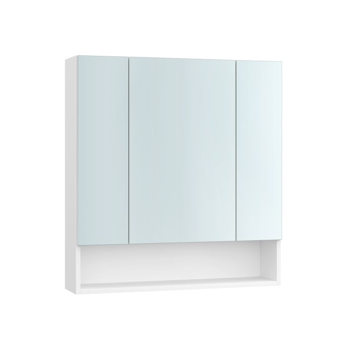 Mirror Cabinet - GRASO Bathroom 70 cm Wide with Shelve - White