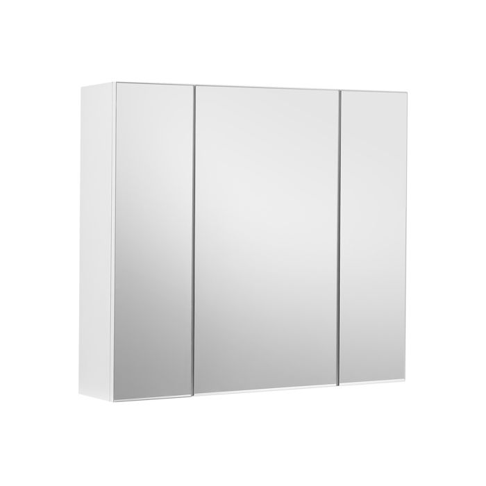 White Wall-mounted Storage Cabinet with 3 Mirrors