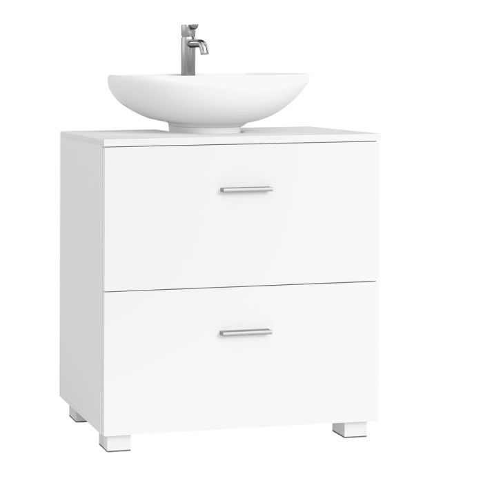 ASNONO CUSTOS Under Sink Bathroom Cabinet with 2 Drawers - Cloud White