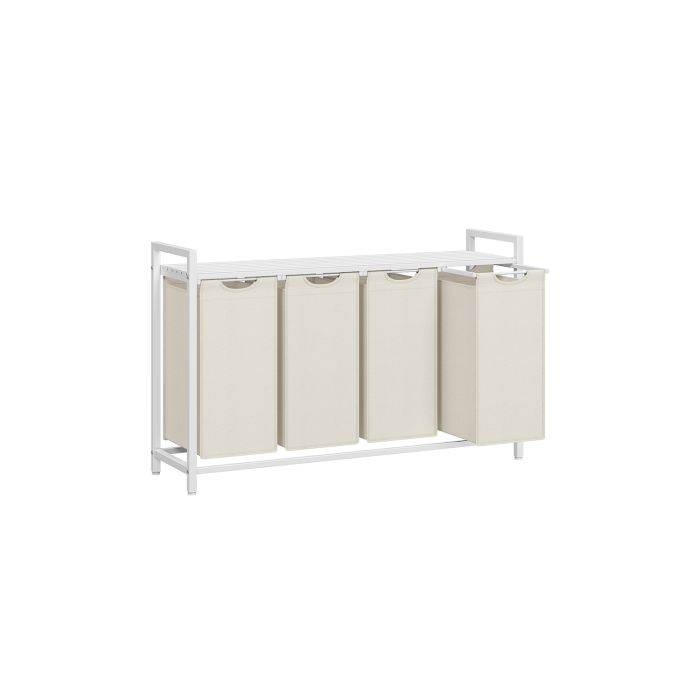 Laundry Basket - FINNA With 4 Pull Out Bags 4 x 40L - White