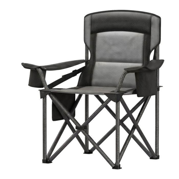 APEXBROOK Heavy-Duty Camping Chair with Lumbar Support - Black