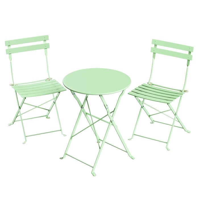 DALDALE 3-Piece Folding Patio Bistro Furniture Set - Green