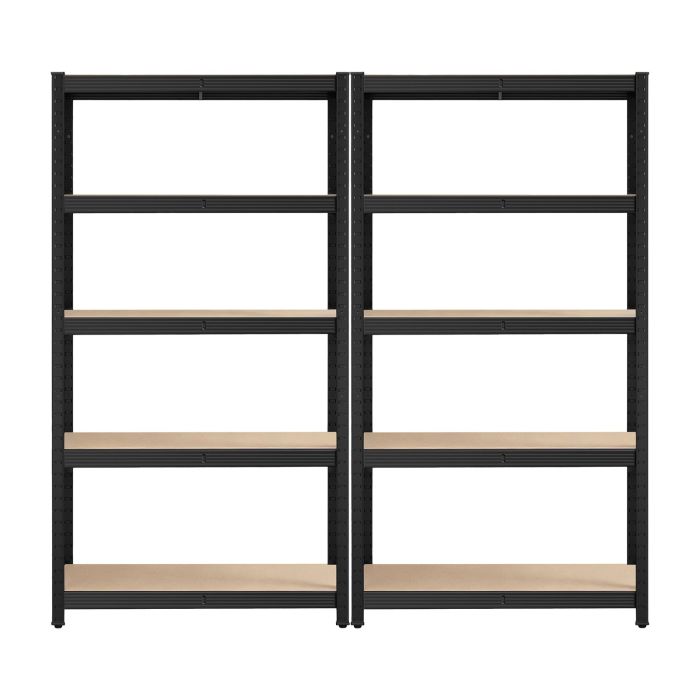 ASXENU Set of 2 Steel Shelving Units 5 Tier - Black