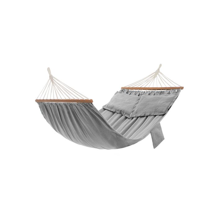 Hammock Swing - FIORAE Double Comfortable Cotton with 2 Pillows - Grey
