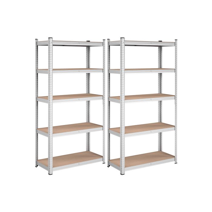 Set of 2 Silver Garage Shelving
