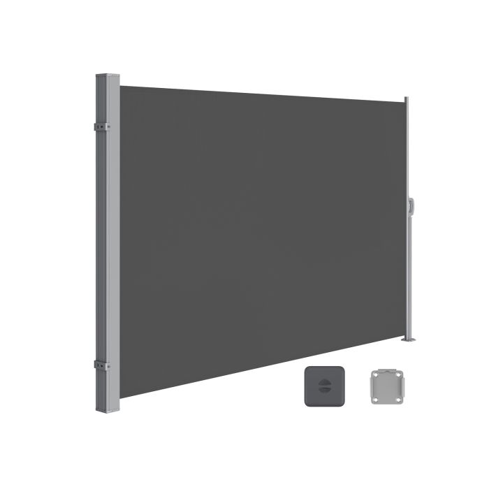 Side Shade - FINNZA Extendable Privacy Screen with Grey Finish - Grey