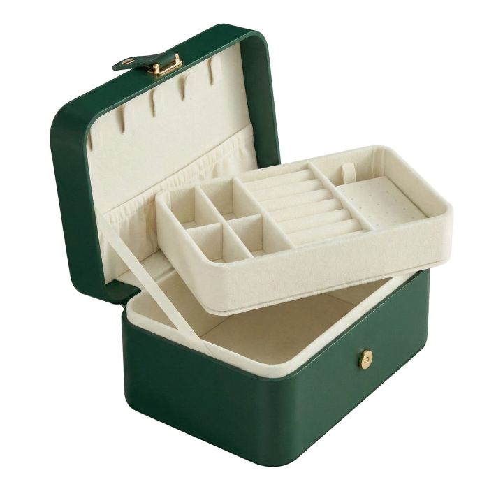 BRONTE Portable Travel Jewellery Box - Dark Green