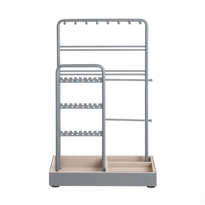 BLNYRI Jewellery Display Stand with Tray - Light Grey