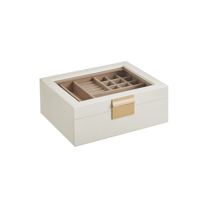 2-Layer Jewellery Organiser with Removable Tray Cloud White
