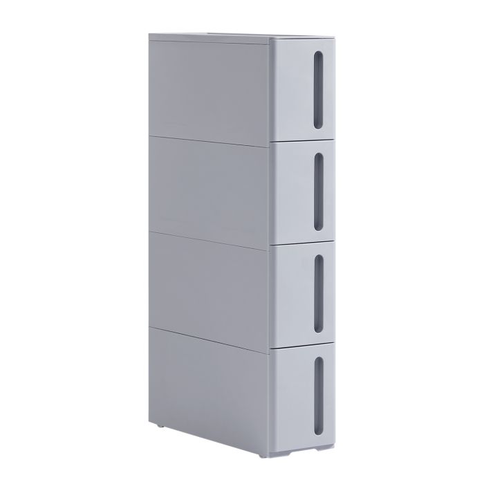 BRXYFY Narrow Storage Trolley with 4 Drawers - Grey
