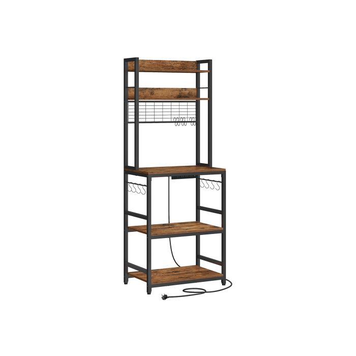 Kitchen Storage Rack - SOLRA With Power Outlet - Brown