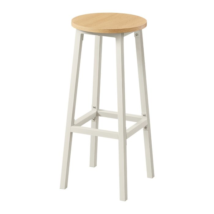 CLKUXE Set of 2 Counter Stools - White