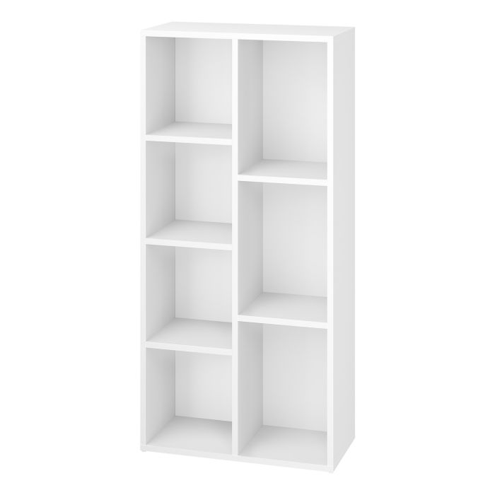 CLLYMY Children's 7 Compartment Bookcase - White