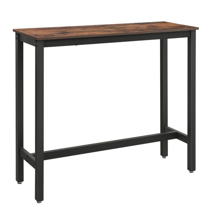 CRMEXU Narrow Bar Table - Rustic Brown and Black