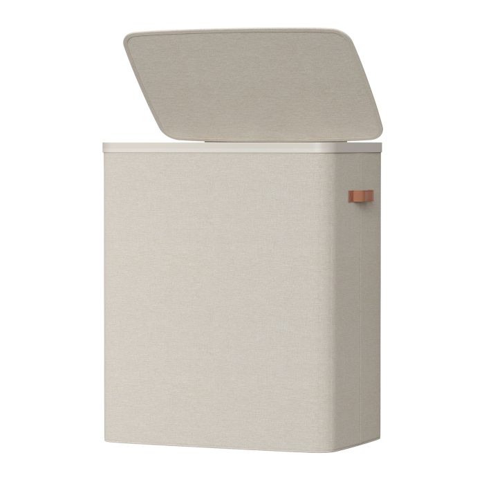 DAKEMO 3 Compartment Laundry Hamper - Beige