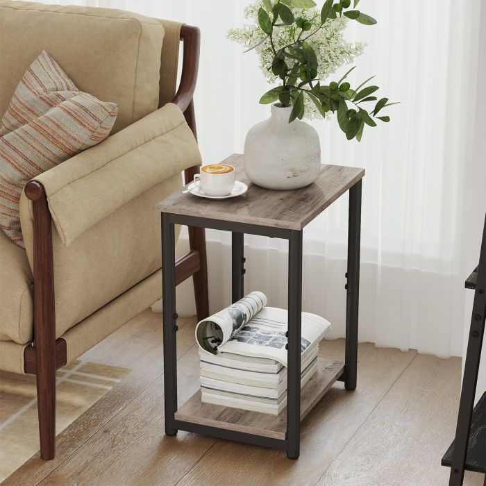 Side Table - VERRA Small End Table Nightstand - Heather Greige
