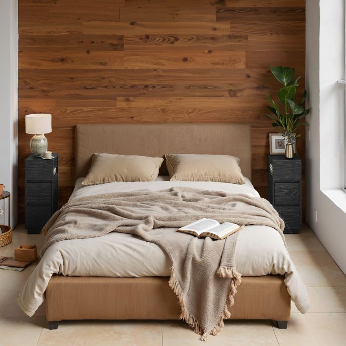 Side Tables - VERRA Narrow Slim End Tables with 2 Drawers and 1 Open Compartment - Black