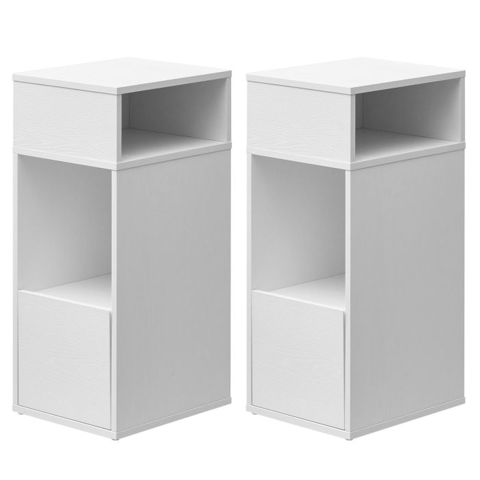 DOVYPU Set of 2 Bedside Tables - Snow White