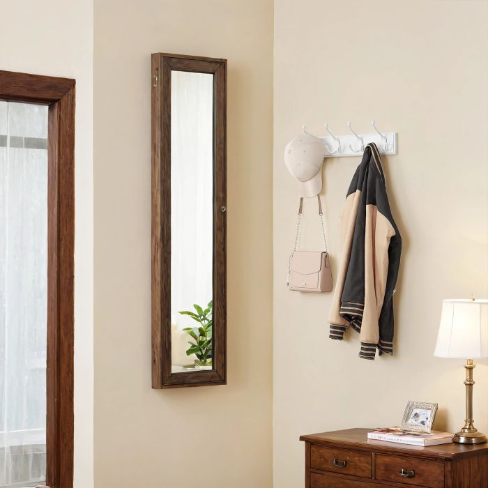 Coat Rack - VERRA Wall Mounted Hook Rack with 4 Metal Tri-Hook - White