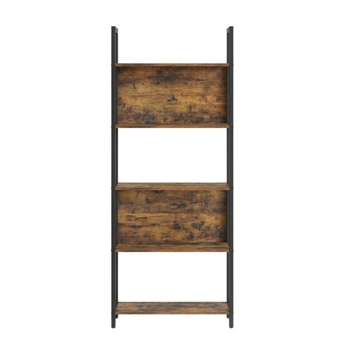 FASESO 5 Tier Bookcase - Brown and Black