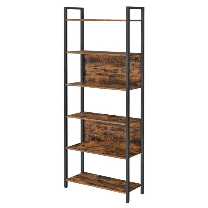 FEGULY 6 Shelf Bookcase - Rustic Brown