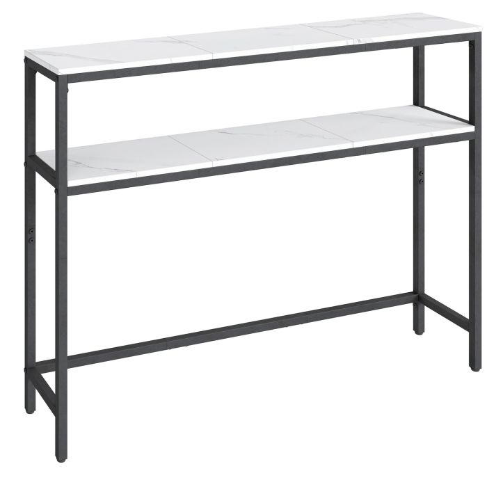 GLSYSU 2 Tier Console Table - White