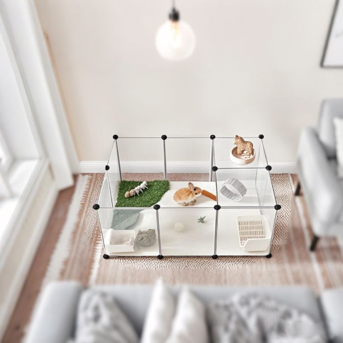 Pet Playpen - VERRA Modular Indoor Fence with Floor - White