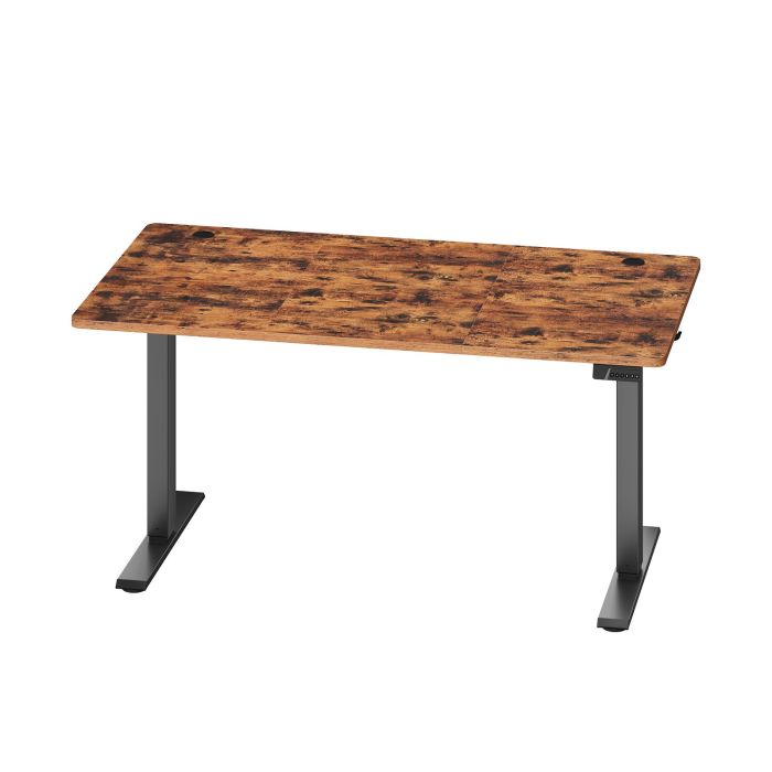 HAKUME Height Adjustable Electric Standing Desk - Rustic Brown