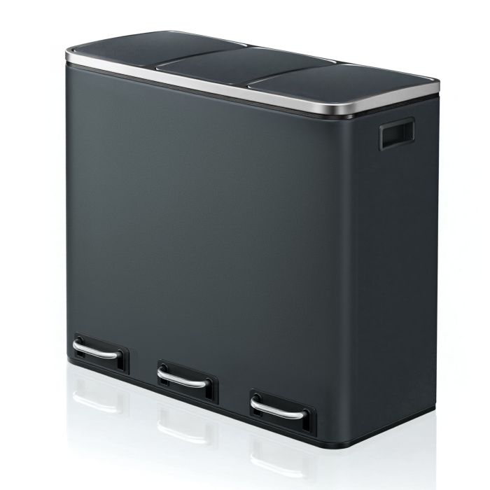 FERNHOLLOW 3 Comparment Kitchen Rubbish Bin - Grey
