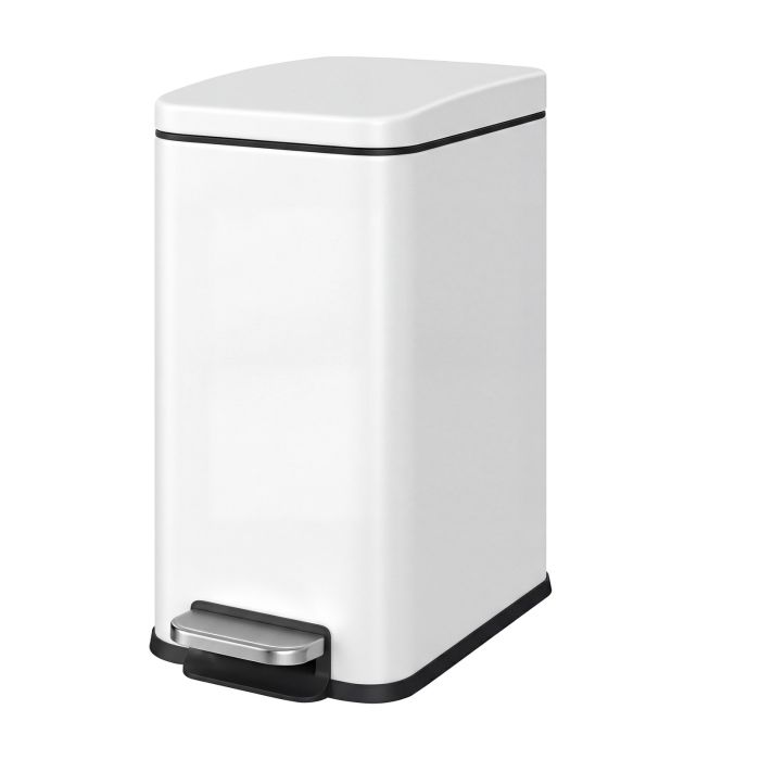 HILESO Soft Close Bathroom Pedal Bin - White