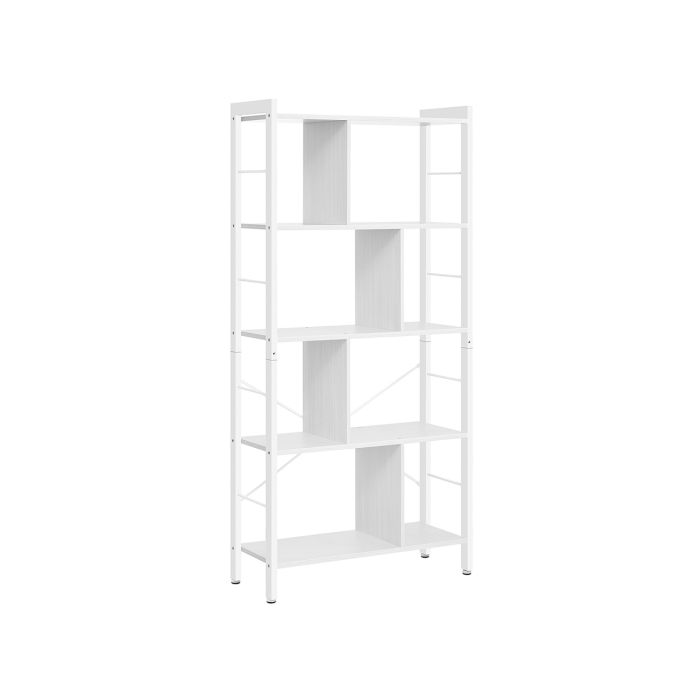 Bookshelf - LUMLIA 5 Tier Standing Shelf Maple White - White
