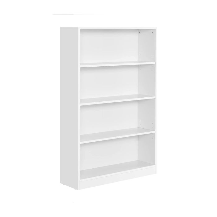 Bookcase - MONNOS 4 Tier Shelf with Adjustable Shelves - White