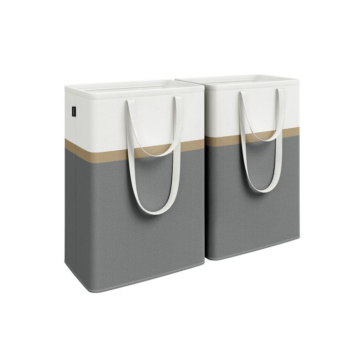 Laundry Hampers - ARCDA Collapsible 75L Set of 2 - Slate Grey