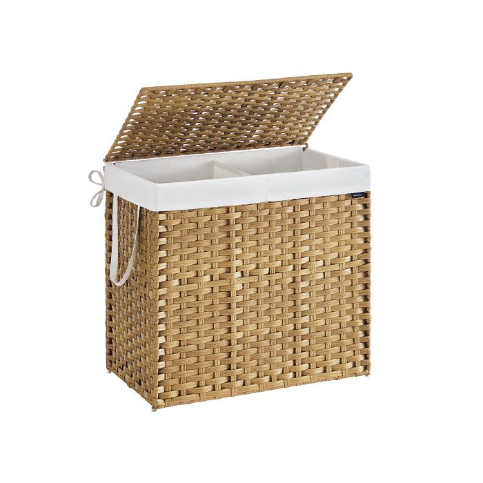Laundry Basket - ARCDA 160L Synthetic Rattan Storage - Natural