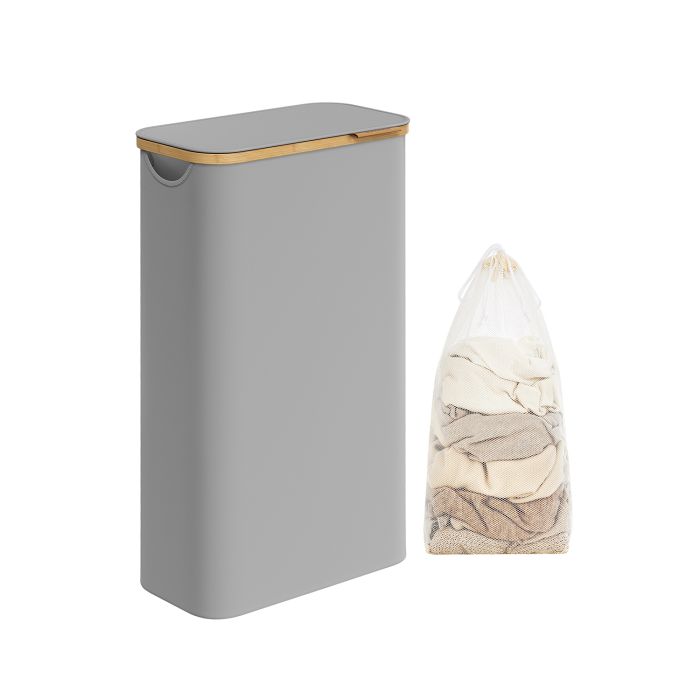 Laundry Basket - LUSNZA 65L with Lid - Dove Grey