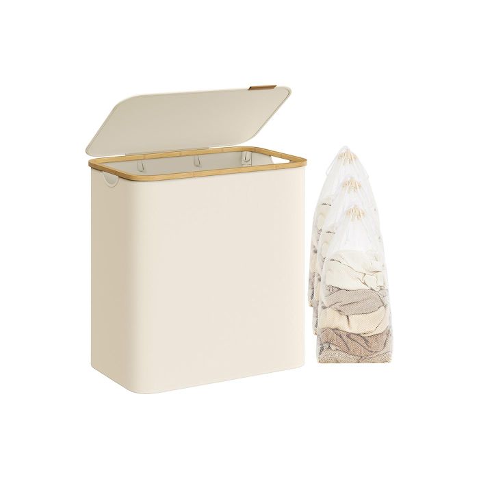 Laundry Basket - LUSNZA 150L with Lid - White