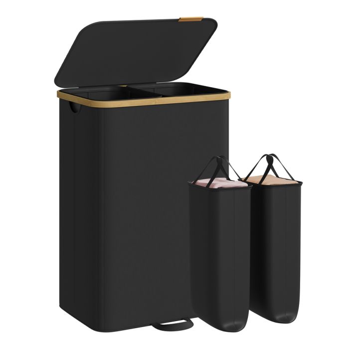 LOFONY 2 Compartment Laundry Basket 150L - Ink Black