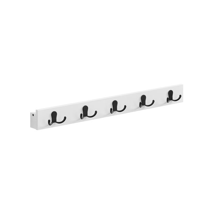 Coat Rack - MODSO Wall Mounted 5 Hook - White
