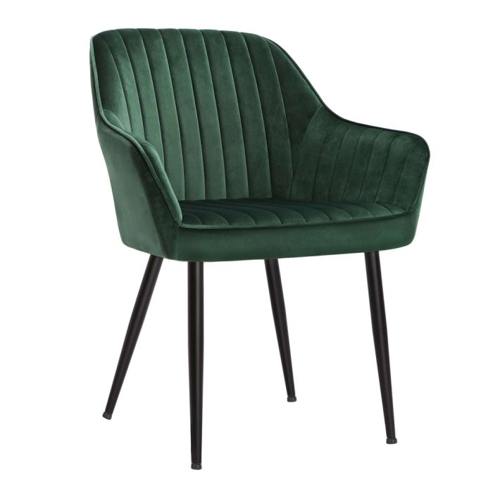 DEDENI Dining Chair - Green and Ink Black