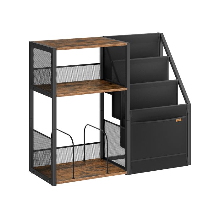 Side Table - SERDA Record Player Stand Vinyl Storage 3 Tier - Ash Brown