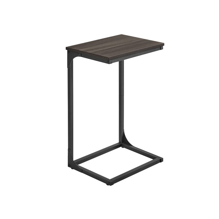 Side Table - VIVNIA C-Shaped Chestnut Brown