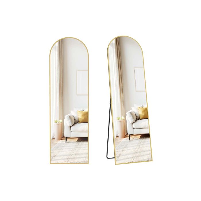 ROWANSHIRE Arched Full Length Mirror with Stand - Gold, 40cm