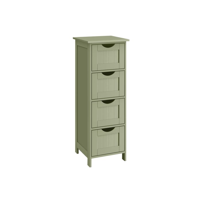Bathroom Cabinet - MONDA Floor Storage 4 Drawer Laurel - Green