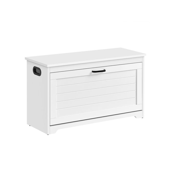 GRATTO Shoe Bench - 8 Pairs Folding Door Adjustable Medium Sized Bench - Cloud White